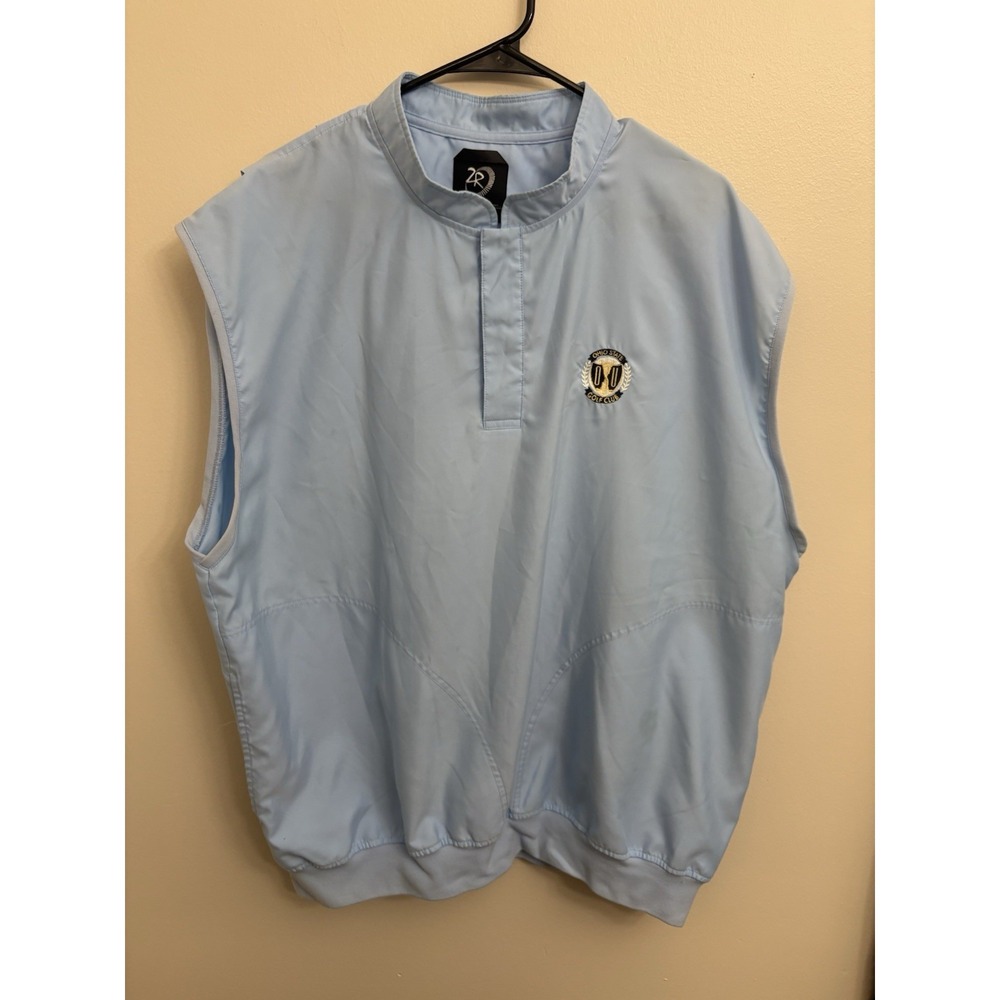 Zero Restriction Men's Light Blue Ohio State Golf Club 1/4 Zip Vest Size XL